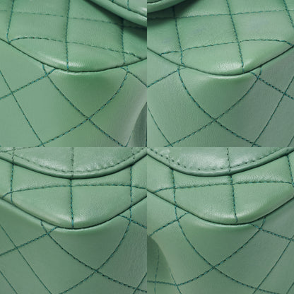 CHANEL Chain Shoulder Bag Mini Matelasse 17cm Lambskin Single Flap Turnlock Mint Green Gold-Tone Hardware, Pre-Owned