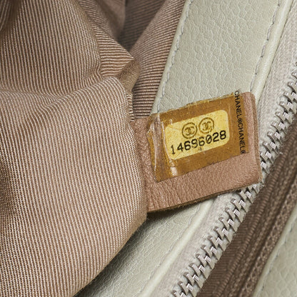 CHANEL Tote Bag  Matelasse Caviar Skin White Double Chain GST Silver-Tone Hardware, Pre-Owned