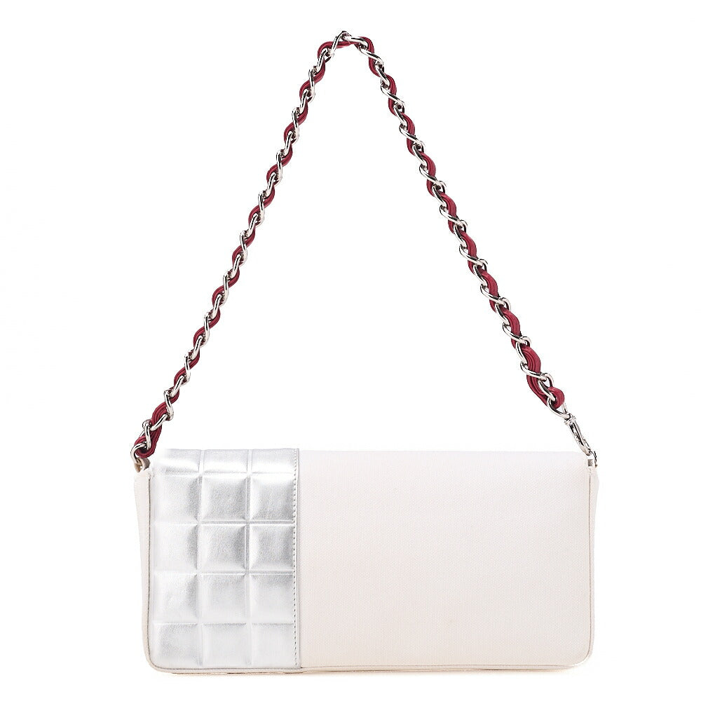 CHANEL One Shoulder Bag Sportline Canvas Bicolor Silver-Tone Hardware, Pre-Owned