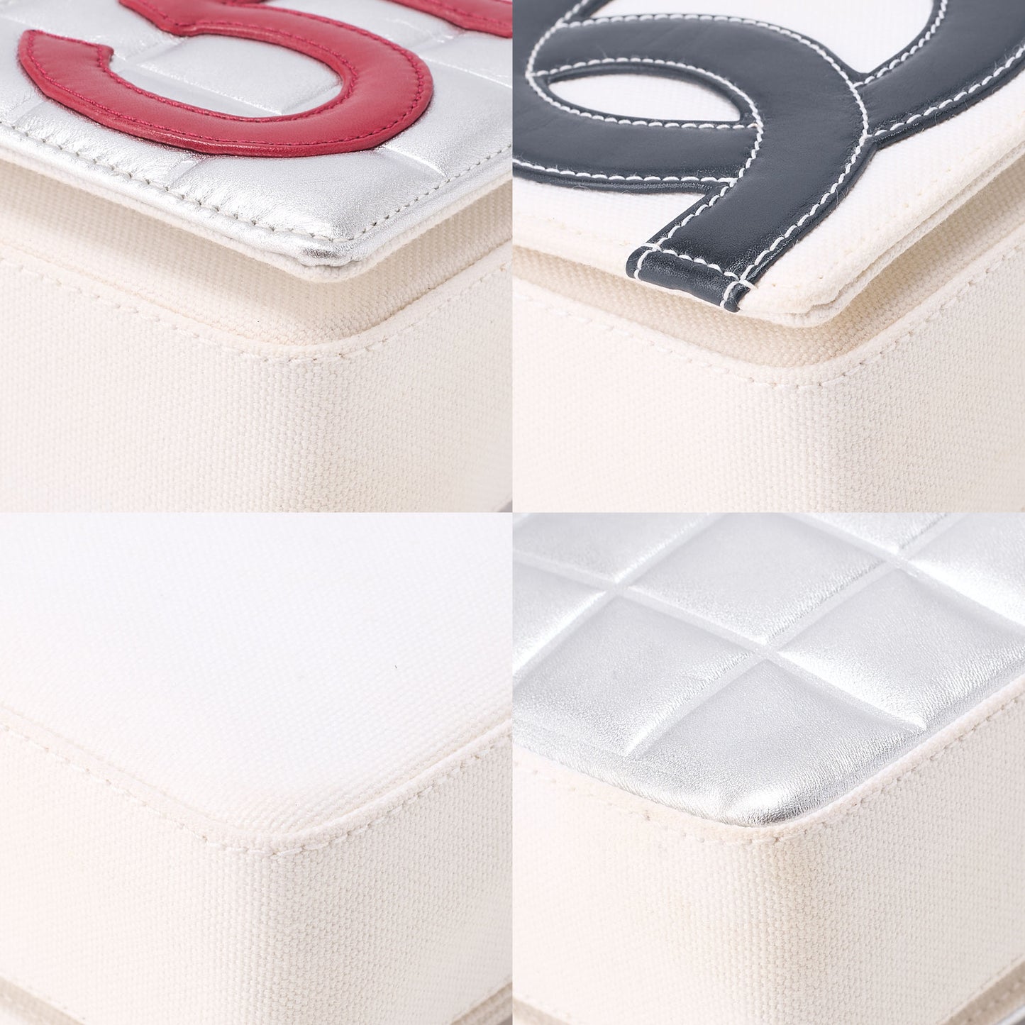 CHANEL One Shoulder Bag Sportline Canvas Bicolor Silver-Tone Hardware, Pre-Owned