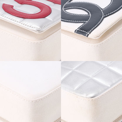 CHANEL One Shoulder Bag Sportline Canvas Bicolor Silver-Tone Hardware, Pre-Owned