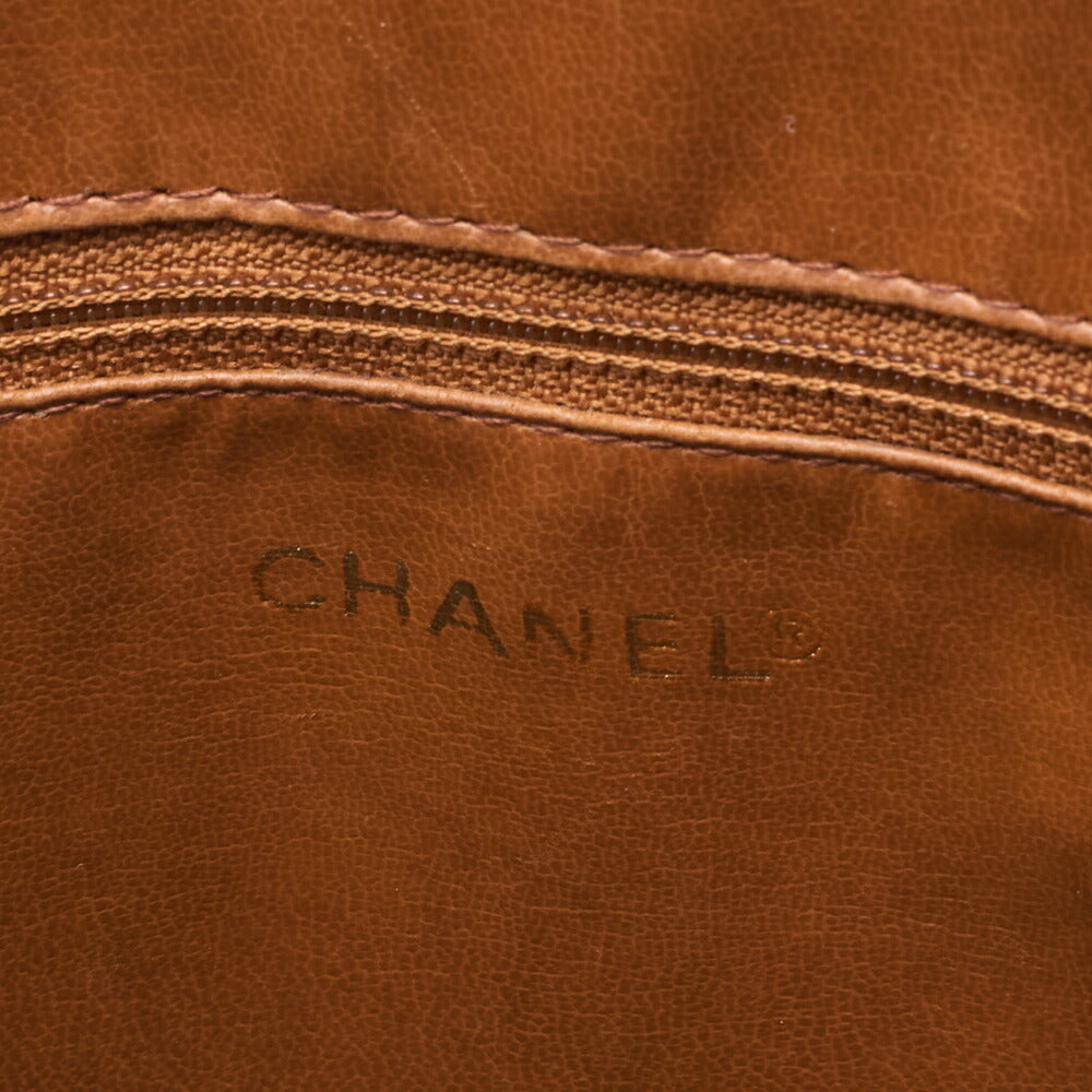 CHANEL V-Stitch Circle Coco Charm Handbag Caviar Skin Beige Gold-Tone Hardware, Pre-Owned