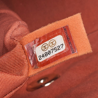 CHANEL Chain Shoulder Bag Calfskin V-Stitch Pink Orange Turnlock Full Flap Gold-Tone Hardware, Pre-Owned