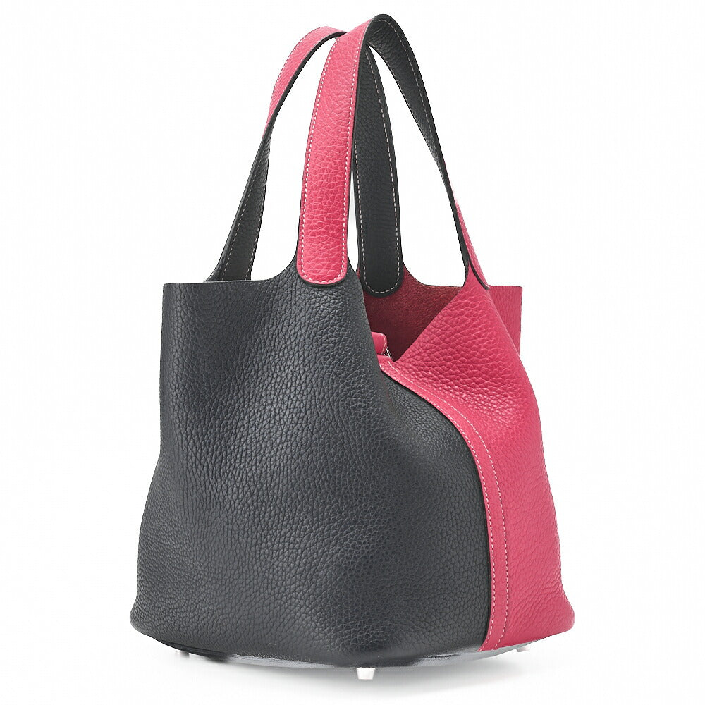 HERMES Picotin Lock MM Handbag Tryon Cl?mence Brunuit x Framboise Silver-Tone Hardware, Pre-Owned