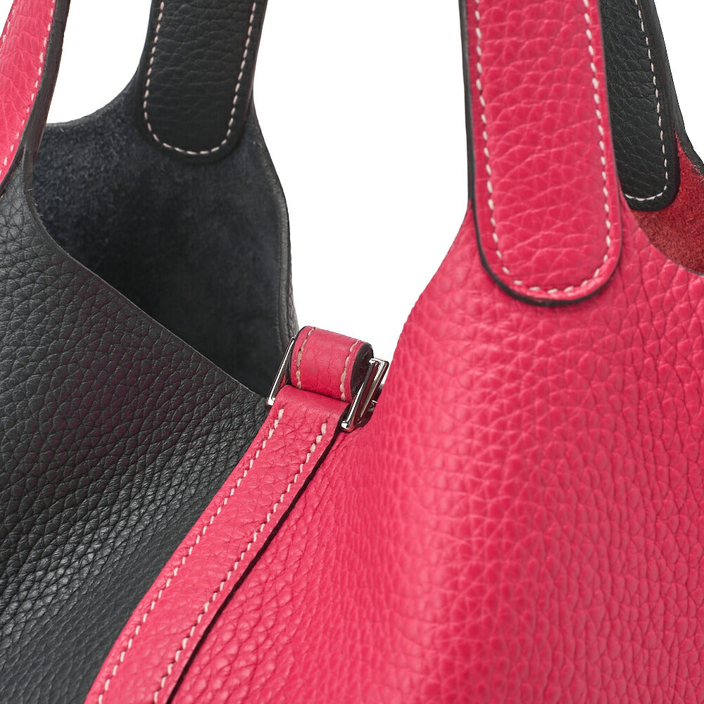 HERMES Picotin Lock MM Handbag Tryon Cl?mence Brunuit x Framboise Silver-Tone Hardware, Pre-Owned