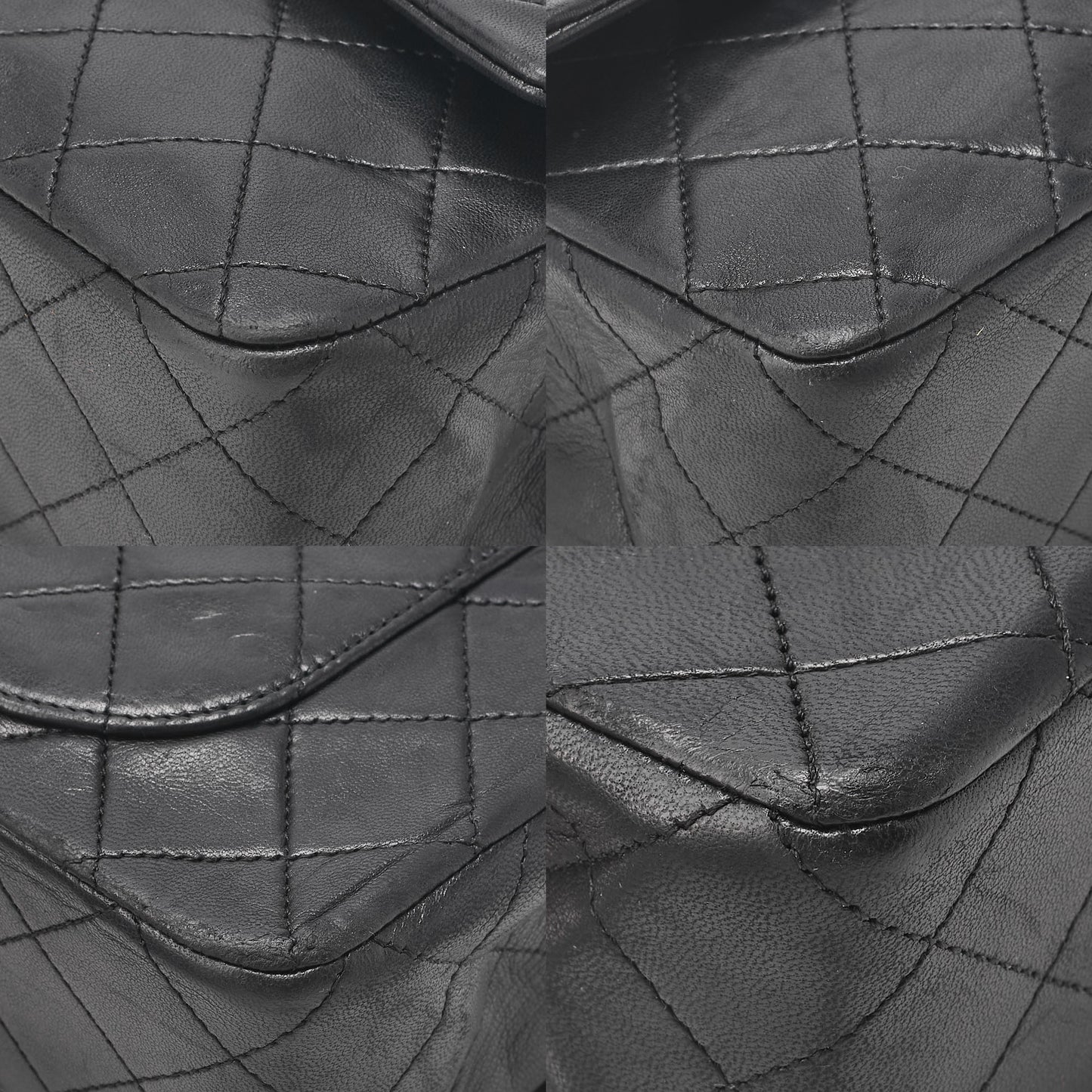 CHANEL Chain Shoulder Bag Matelasse Double Flap 23cm Lambskin Black Gold-Tone Hardware, Pre-Owned