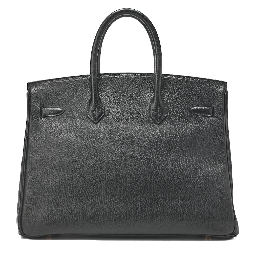 HERMES Birkin 35 Handbag Ardennes Black Gold-Tone Hardware, Pre-Owned