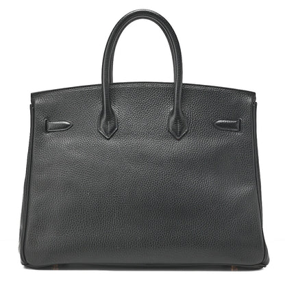 HERMES Birkin 35 Handbag Ardennes Black Gold-Tone Hardware, Pre-Owned