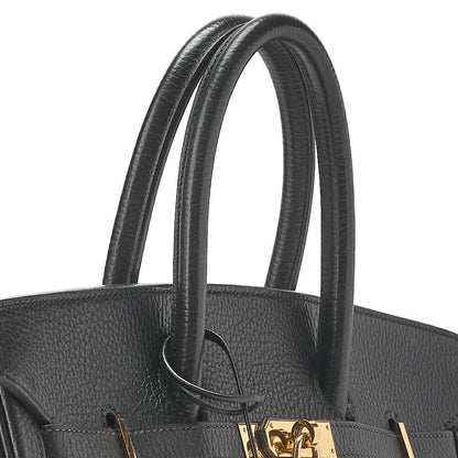 HERMES Birkin 35 Handbag Ardennes Black Gold-Tone Hardware, Pre-Owned