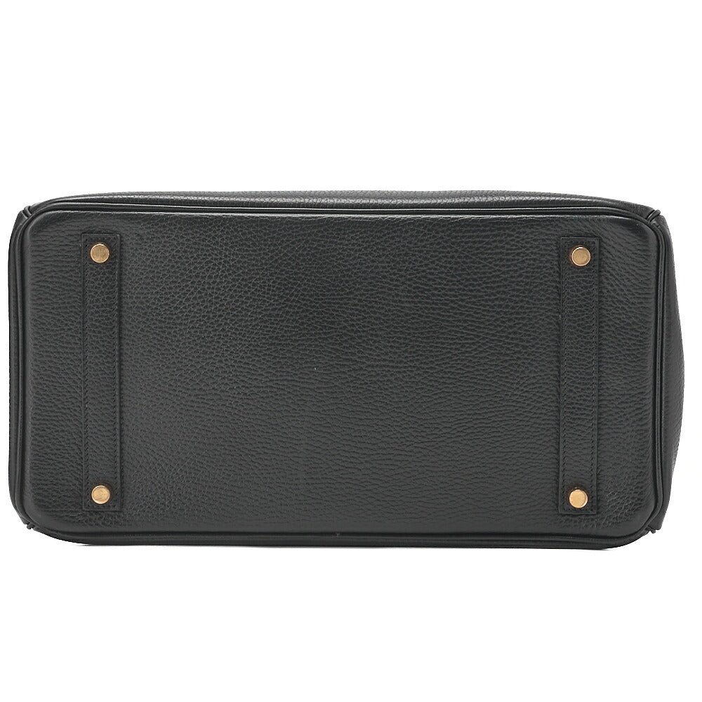 HERMES Birkin 35 Handbag Ardennes Black Gold-Tone Hardware, Pre-Owned