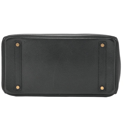 HERMES Birkin 35 Handbag Ardennes Black Gold-Tone Hardware, Pre-Owned