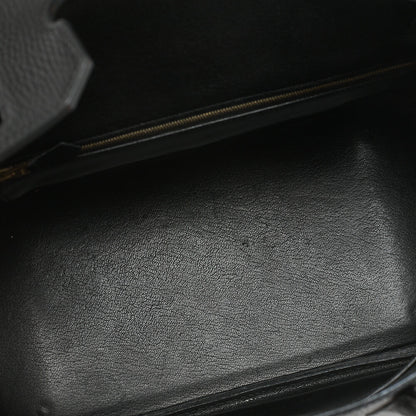 HERMES Birkin 35 Handbag Ardennes Black Gold-Tone Hardware, Pre-Owned