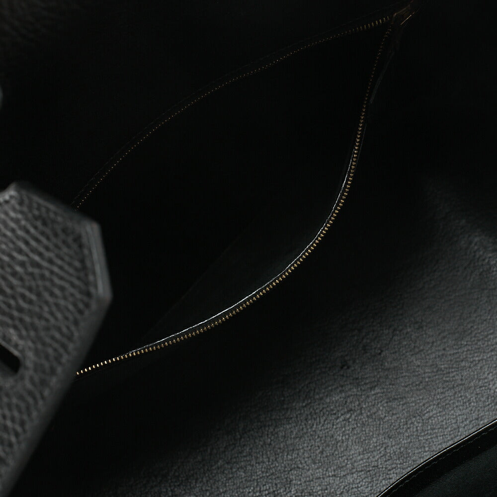 HERMES Birkin 35 Handbag Ardennes Black Gold-Tone Hardware, Pre-Owned