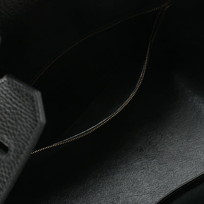 HERMES Birkin 35 Handbag Ardennes Black Gold-Tone Hardware, Pre-Owned