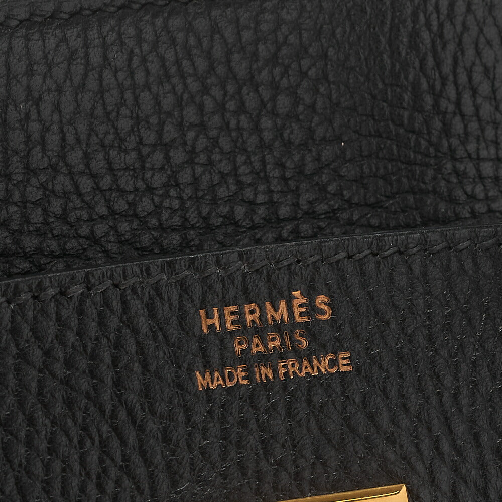 HERMES Birkin 35 Handbag Ardennes Black Gold-Tone Hardware, Pre-Owned