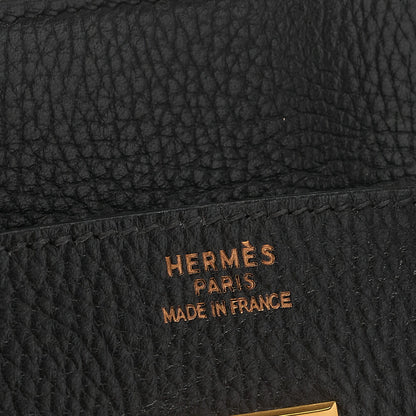 HERMES Birkin 35 Handbag Ardennes Black Gold-Tone Hardware, Pre-Owned