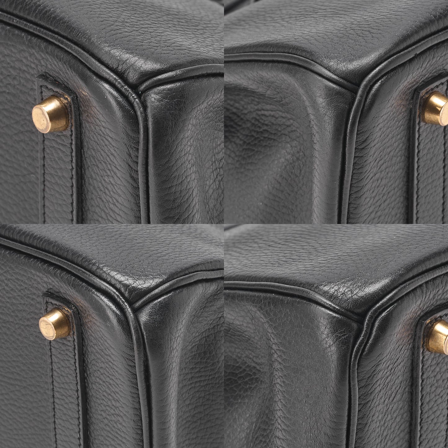 HERMES Birkin 35 Handbag Ardennes Black Gold-Tone Hardware, Pre-Owned