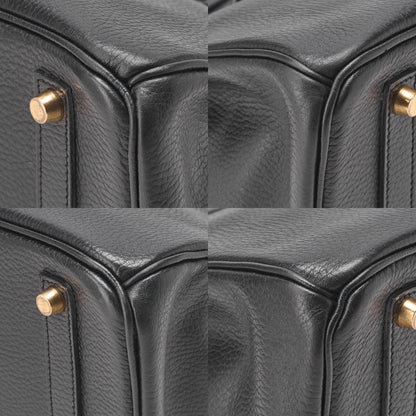 HERMES Birkin 35 Handbag Ardennes Black Gold-Tone Hardware, Pre-Owned