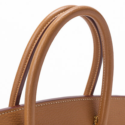 HERMES Birkin 35 Handbag Ardennes Natural Natuural Gold-Tone Hardware, Pre-Owned