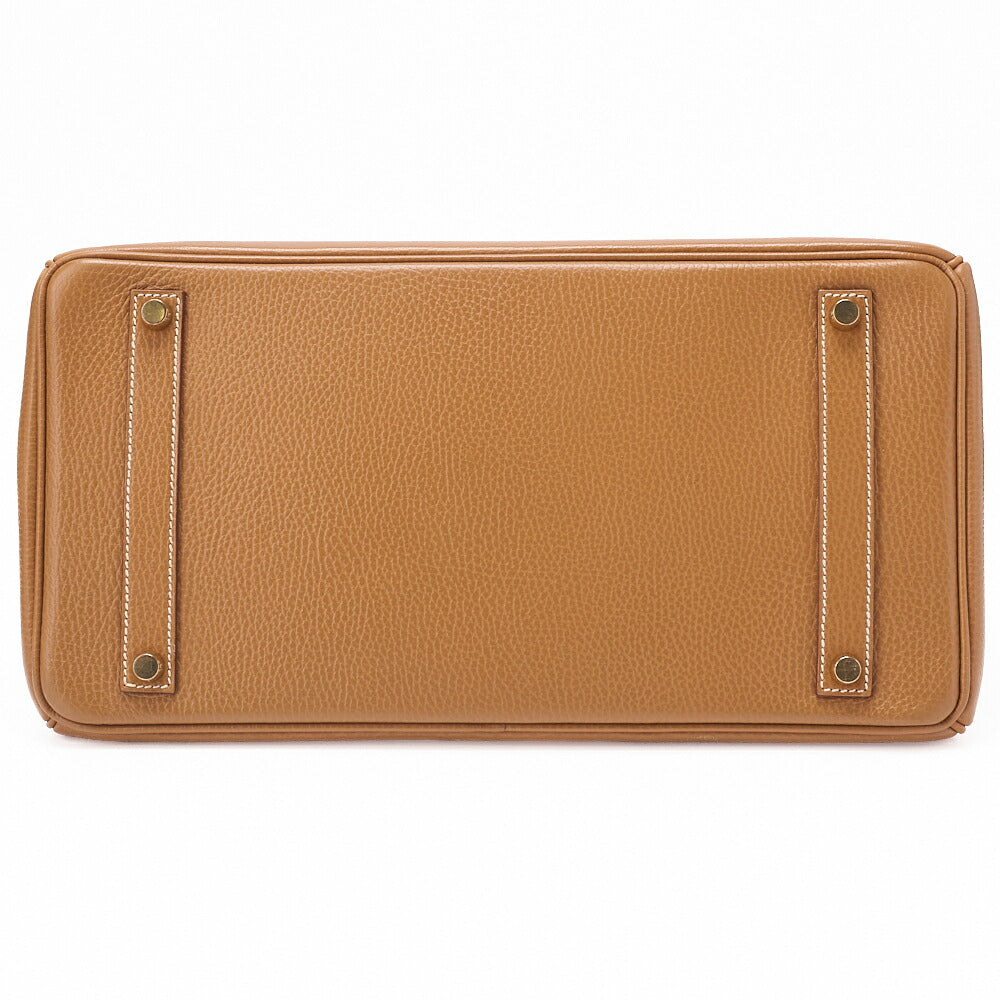 HERMES Birkin 35 Handbag Ardennes Natural Natuural Gold-Tone Hardware, Pre-Owned