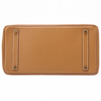 HERMES Birkin 35 Handbag Ardennes Natural Natuural Gold-Tone Hardware, Pre-Owned