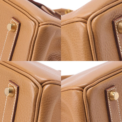 HERMES Birkin 35 Handbag Ardennes Natural Natuural Gold-Tone Hardware, Pre-Owned