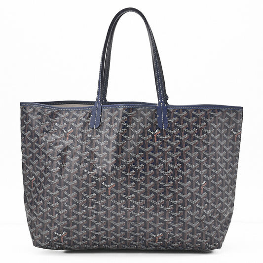 GOYARD [Goyard] Saint-Louis PM Tote Bag Coated Canvas Navy Silver-Tone Hardware, Pre-Owned