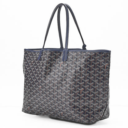 GOYARD [Goyard] Saint-Louis PM Tote Bag Coated Canvas Navy Silver-Tone Hardware, Pre-Owned