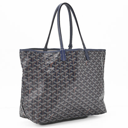 GOYARD [Goyard] Saint-Louis PM Tote Bag Coated Canvas Navy Silver-Tone Hardware, Pre-Owned
