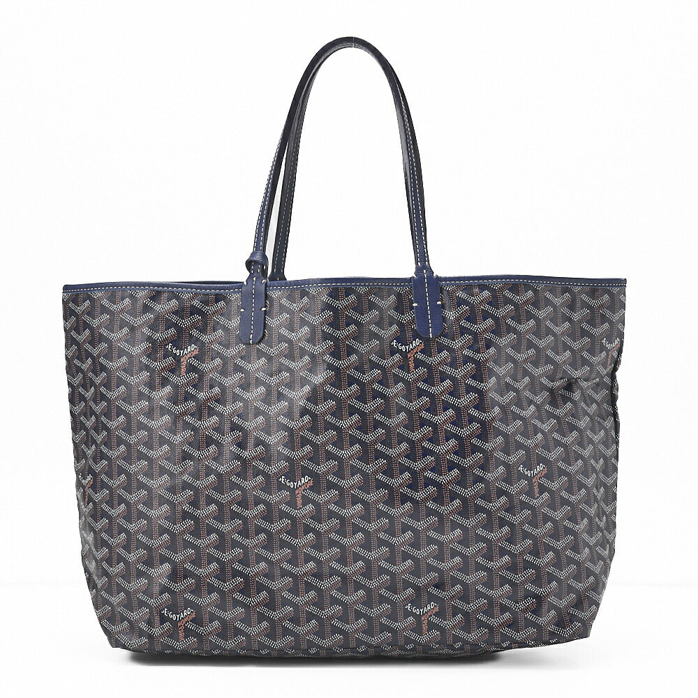 GOYARD [Goyard] Saint-Louis PM Tote Bag Coated Canvas Navy Silver-Tone Hardware, Pre-Owned