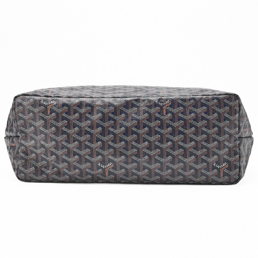 GOYARD [Goyard] Saint-Louis PM Tote Bag Coated Canvas Navy Silver-Tone Hardware, Pre-Owned