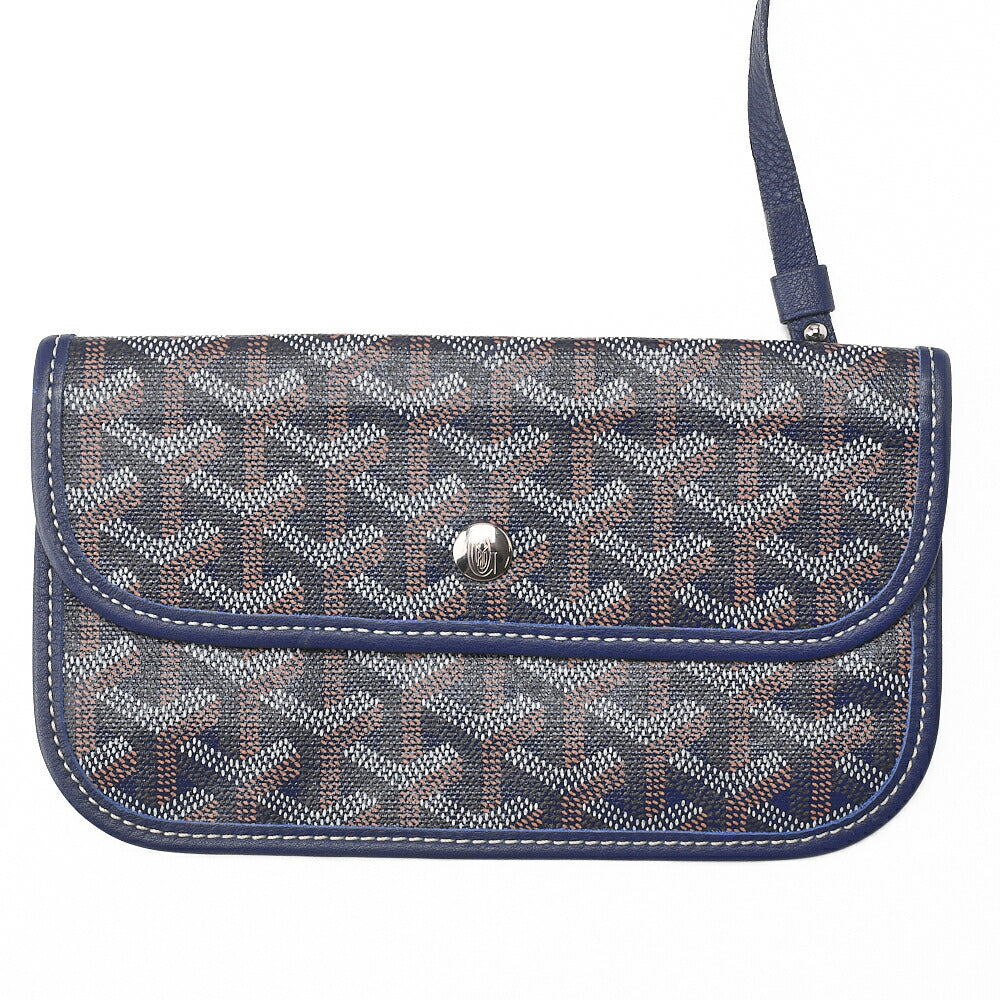 GOYARD [Goyard] Saint-Louis PM Tote Bag Coated Canvas Navy Silver-Tone Hardware, Pre-Owned