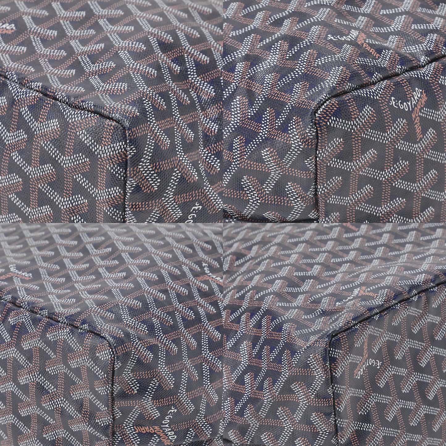 GOYARD [Goyard] Saint-Louis PM Tote Bag Coated Canvas Navy Silver-Tone Hardware, Pre-Owned