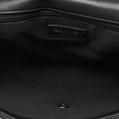 CHANEL Che Shoulder Bag Matelasse Single Flap Turnlock Black x Bicolor Silver-Tone Hardware, Pre-Owned