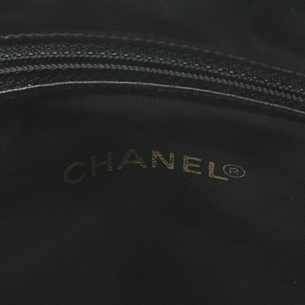 CHANEL Outside Flap Shoulder Bag Caviar Skin Black Gold-Tone Hardware, Pre-Owned