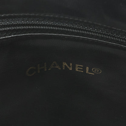 CHANEL Outside Flap Shoulder Bag Caviar Skin Black Gold-Tone Hardware, Pre-Owned