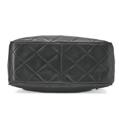 CHANEL チェーンショルダーバッグ マトラッセ ココマーク ラムスキン ボールチャーム 黒 ゴールド金具 中古