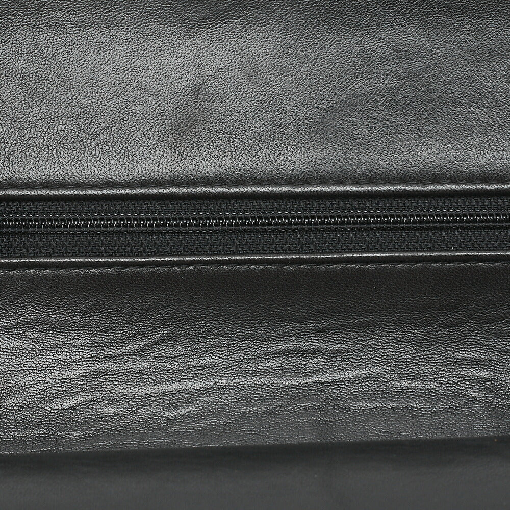 CHANEL Chain Shoulder Bag Matelasse Double Flap 25cm Lambskin Black Gold-Tone Hardware, Pre-Owned