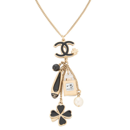 CHANEL Cocomark Icon 12A Necklace GP x  Faux Pearl Gold Gold-Tone Hardware, Pre-Owned