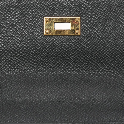 HERMES Kelly Wallet 2-Fold Long Wallet Togo Epson Black Gold-Tone Hardware, Pre-Owned