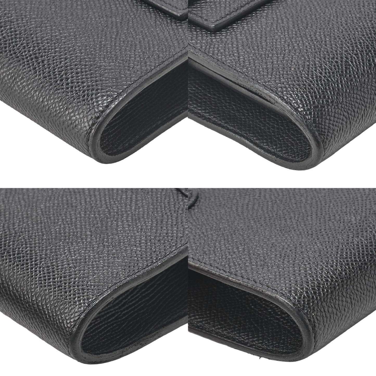 HERMES Kelly Wallet 2-Fold Long Wallet Togo Epson Black Gold-Tone Hardware, Pre-Owned