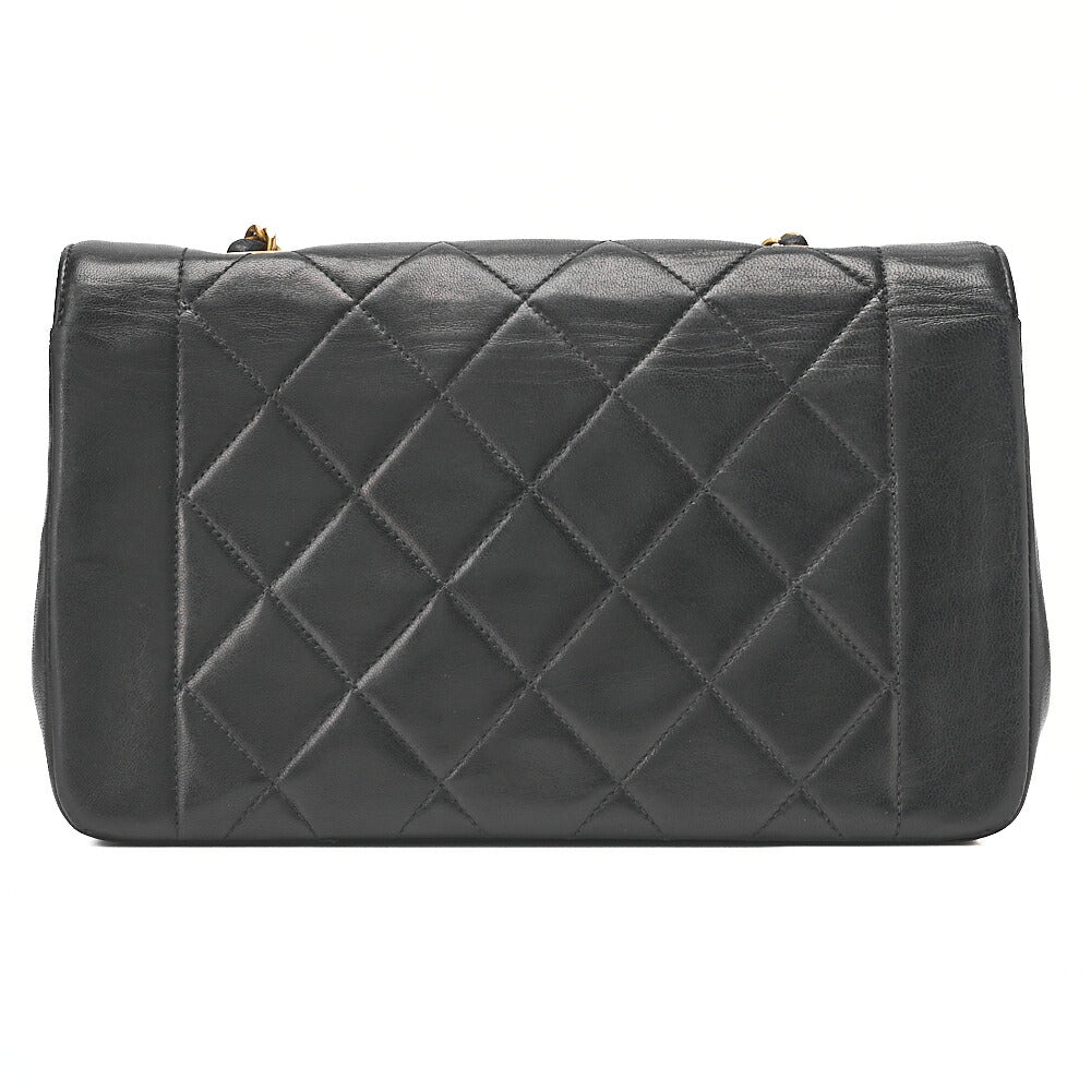CHANEL Matelasse Diana Flap 25cm Chain Shoulder Lambskin Black Gold-Tone Hardware, Pre-Owned