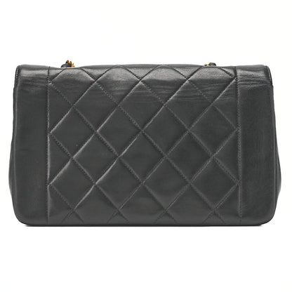 CHANEL Matelasse Diana Flap 25cm Chain Shoulder Lambskin Black Gold-Tone Hardware, Pre-Owned