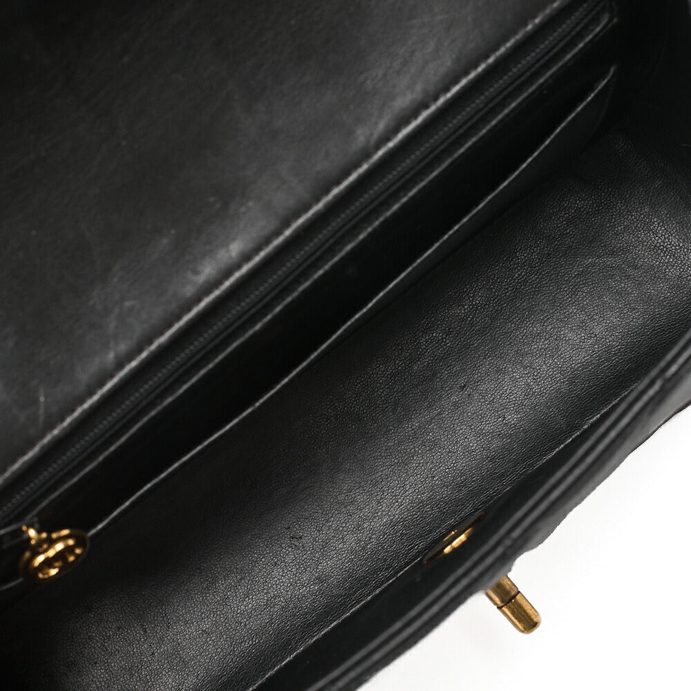 CHANEL Matelasse Diana Flap 25cm Chain Shoulder Lambskin Black Gold-Tone Hardware, Pre-Owned