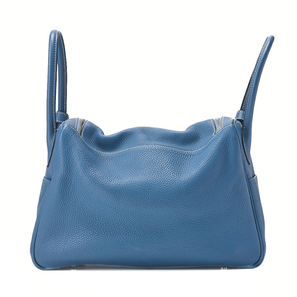 HERMES Lindy 34 Shoulder Bag Tryon Clemence Blue Jean Blue Jean Silver-Tone Hardware, Pre-Owned