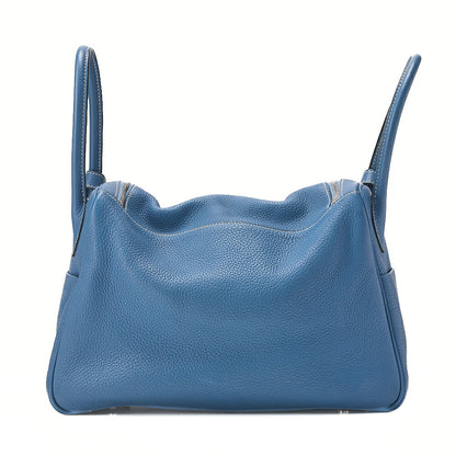 HERMES Lindy 34 Shoulder Bag Tryon Clemence Blue Jean Blue Jean Silver-Tone Hardware, Pre-Owned
