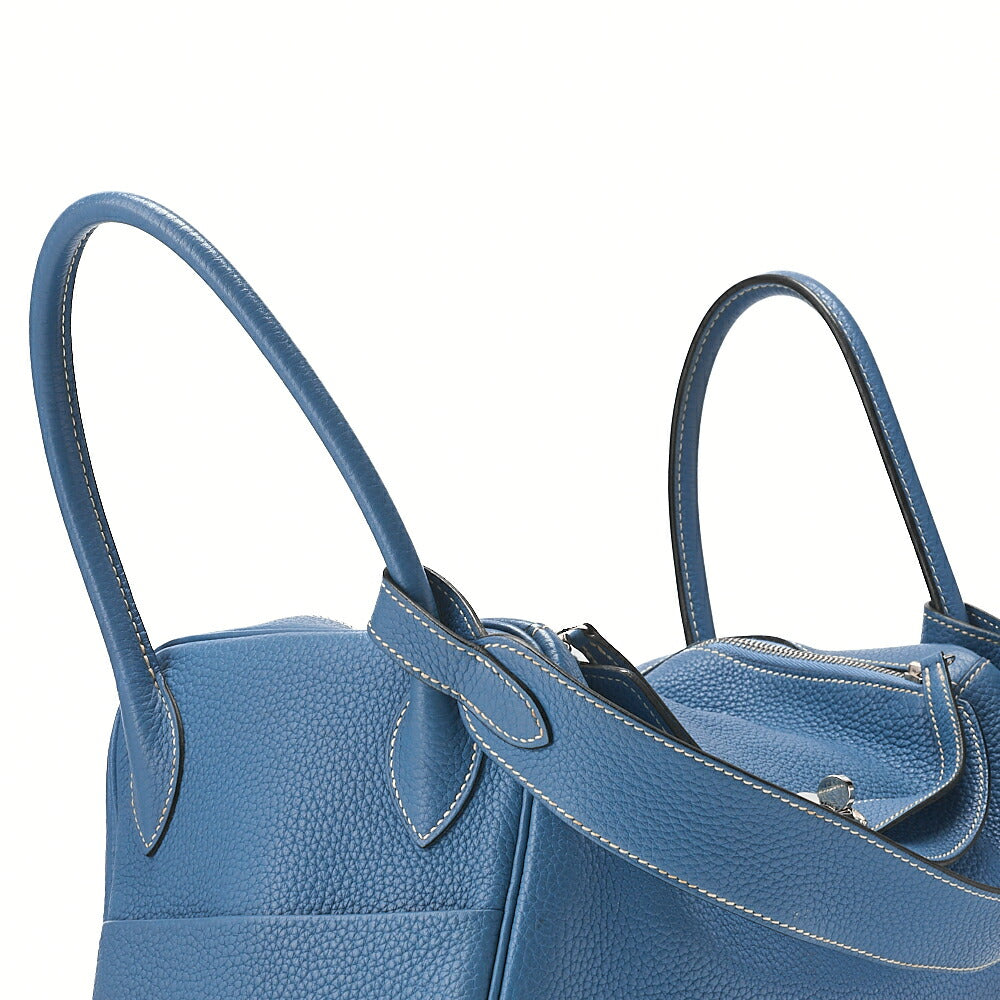 HERMES Lindy 34 Shoulder Bag Tryon Clemence Blue Jean Blue Jean Silver-Tone Hardware, Pre-Owned