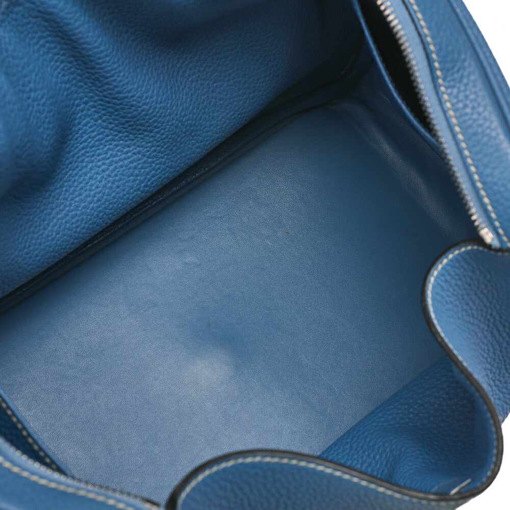 HERMES Lindy 34 Shoulder Bag Tryon Clemence Blue Jean Blue Jean Silver-Tone Hardware, Pre-Owned