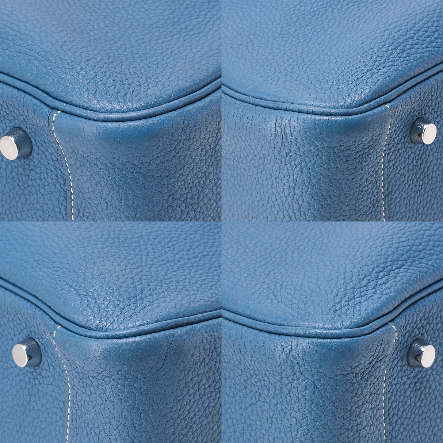 HERMES Lindy 34 Shoulder Bag Tryon Clemence Blue Jean Blue Jean Silver-Tone Hardware, Pre-Owned