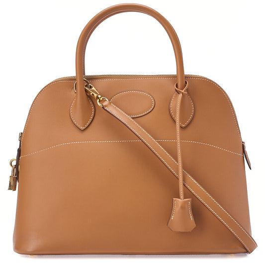 HERMES Boride 31 Handbag Shoulder Bag Chamonix Natural Gold-Tone Hardware, Pre-Owned